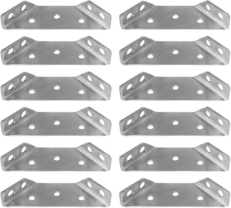 Housoutil 12 Sets Stainless Steel Corner Braces Heavy Duty Angle Connectors with Screws - Image 1